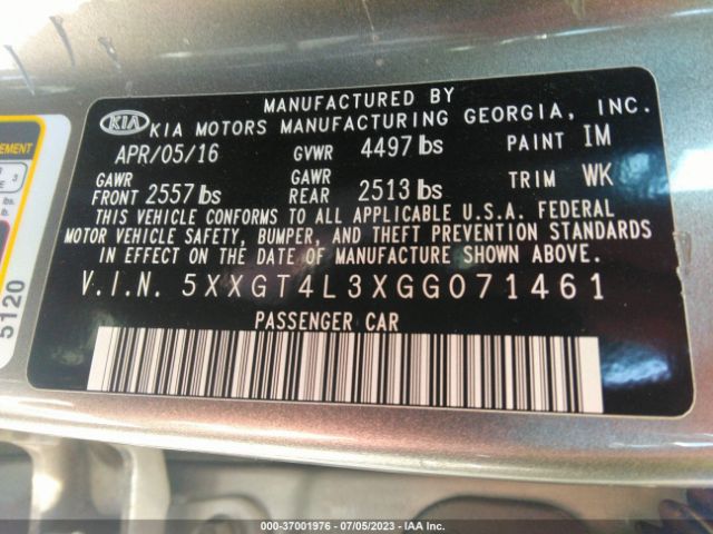 5XXGT4L3XGG071461 KIA Optima Lx