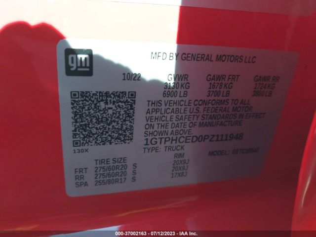 1GTPHCED0PZ111948 GMC Sierra 1500 Elevation