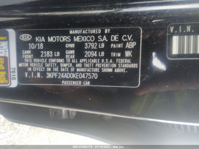 3KPF24AD0KE047570 KIA Forte Lxs