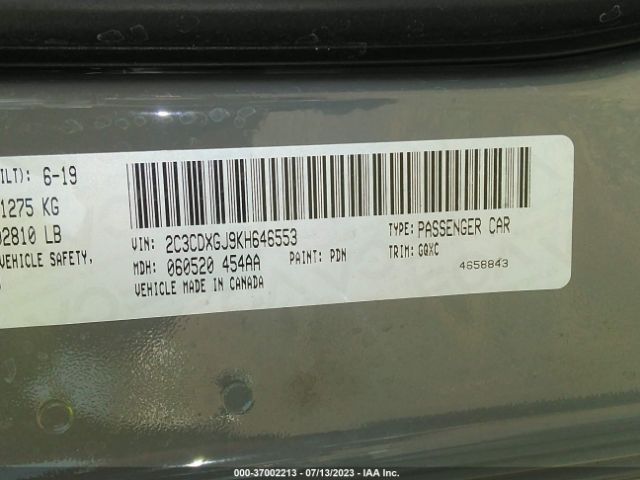 2C3CDXGJ9KH646553 Dodge Charger Scat Pack