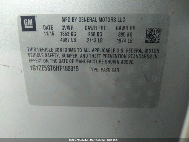 Chevrolet MALIBU LT 2017 1G1ZE5ST6HF185315 Image 9