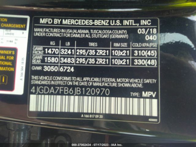 4JGDA7FB6JB120970 Mercedes-Benz Gle Amg Gle 63 S