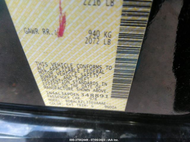 1N4AL3AP0EN348891 Nissan Altima 2.5 S