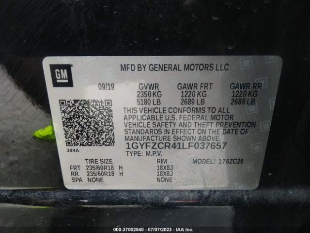 1GYFZCR41LF037657 Cadillac Xt4 Fwd Premium Luxury