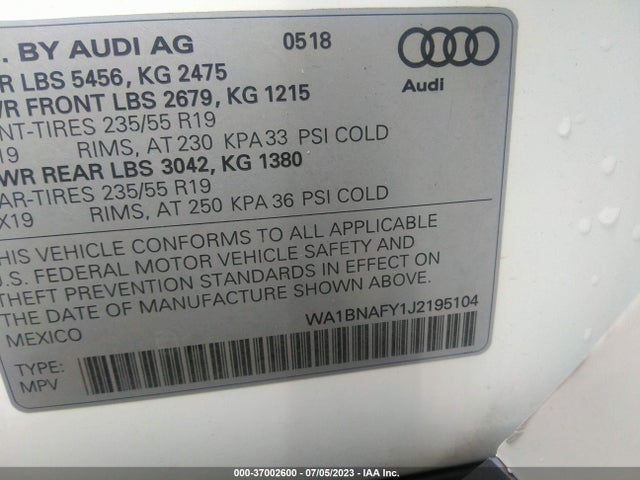 Audi Q5 Premium Plus 2018 WA1BNAFY1J2195104 Image 9