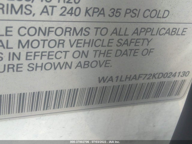 WA1LHAF72KD024130 Audi Q7 Premium Plus