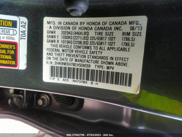 Honda Cr-v Ex-l 2014 2HKRM3H78EH504059 Image 9