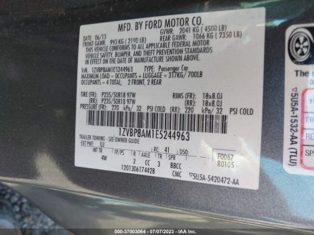 1ZVBP8AM1E5244963 Ford Mustang V6