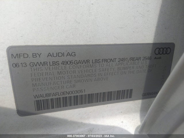 WAUBFAFL0EN003051 Audi A4 PREMIUM