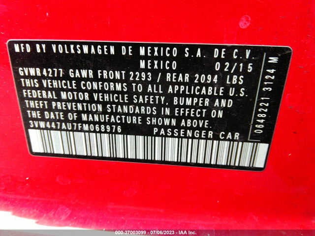 3VW447AU7FM068976 Volkswagen Golf Gti Autobahn W