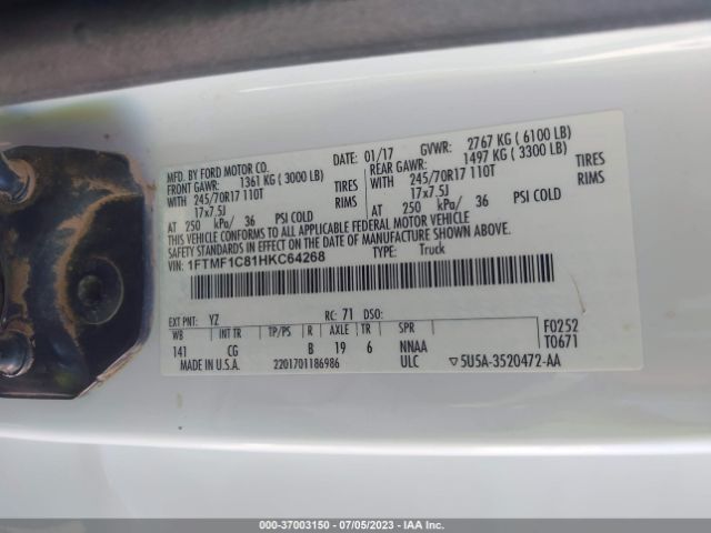 1FTMF1C81HKC64268 Ford F-150 Xl/xlt