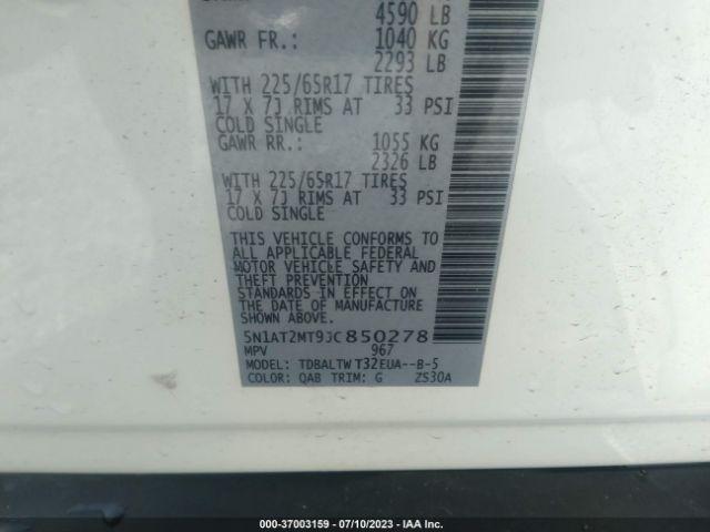 5N1AT2MT9JC850278 Nissan ROGUE SV