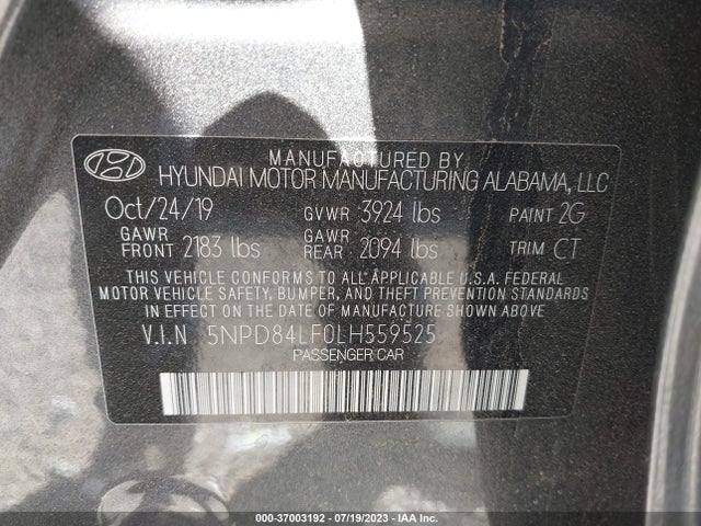 Hyundai ELANTRA SEL 2020 5NPD84LF0LH559525 Image 15