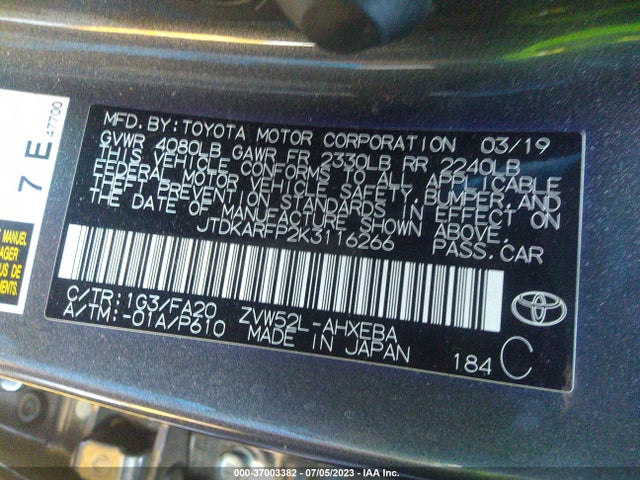 Toyota Prius Prime Plus/premium/advanced 2019 JTDKARFP2K3116266 Image 15