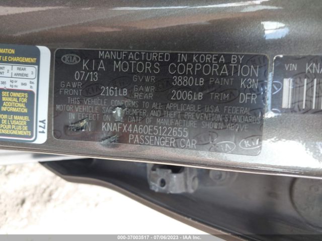 KNAFX4A60E5122655 KIA FORTE LX
