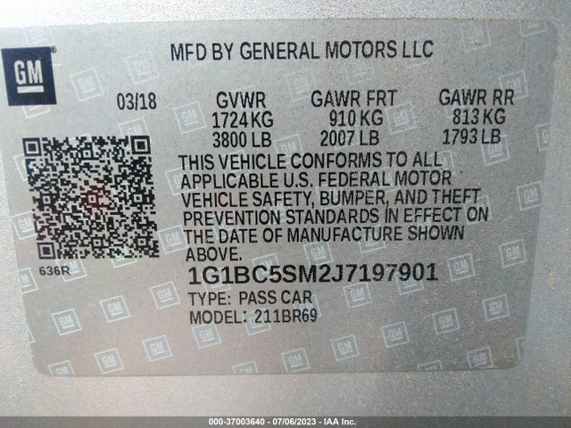 Chevrolet CRUZE LS 2018 1G1BC5SM2J7197901 Image 9