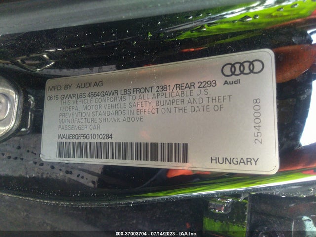 WAUE8GFF5G1010284 Audi A3 2.0t Premium Plus