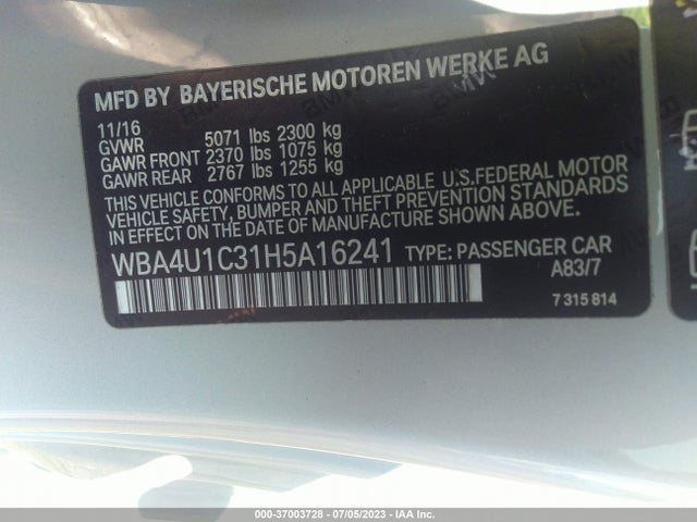 WBA4U1C31H5A16241 BMW 4 Series 440i Xdrive