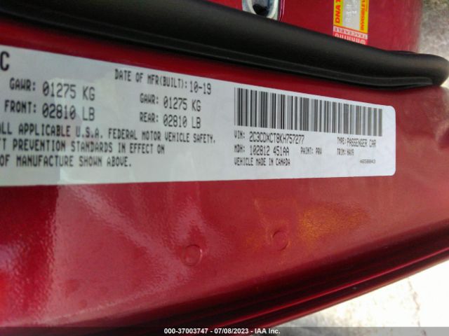 2C3CDXCT8KH757277 Dodge CHARGER R/T