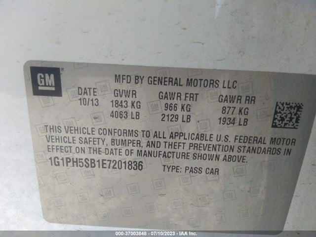 Chevrolet CRUZE ECO 2014 1G1PH5SB1E7201836 Image 16