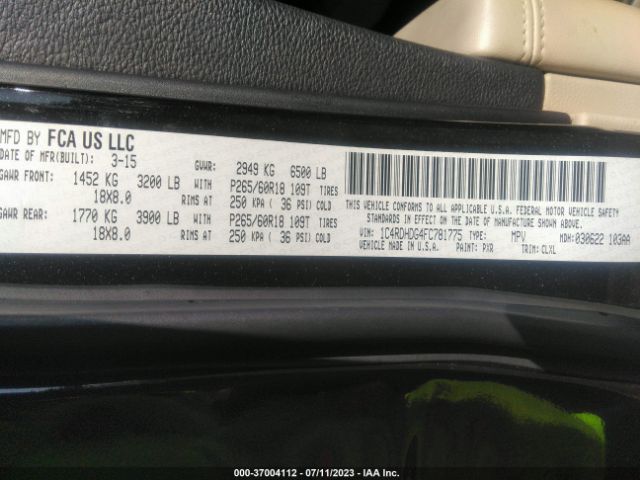 1C4RDHDG4FC781775 Dodge DURANGO LIMITED