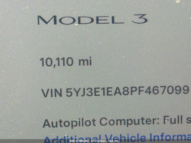 5YJ3E1EA8PF467099 Tesla MODEL 3