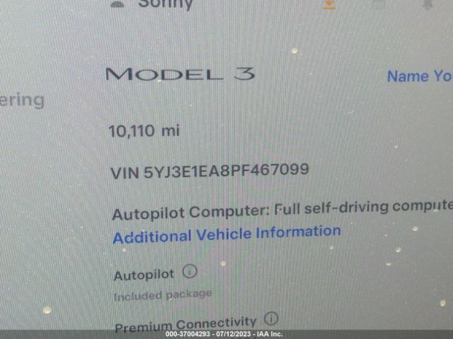 5YJ3E1EA8PF467099 Tesla MODEL 3