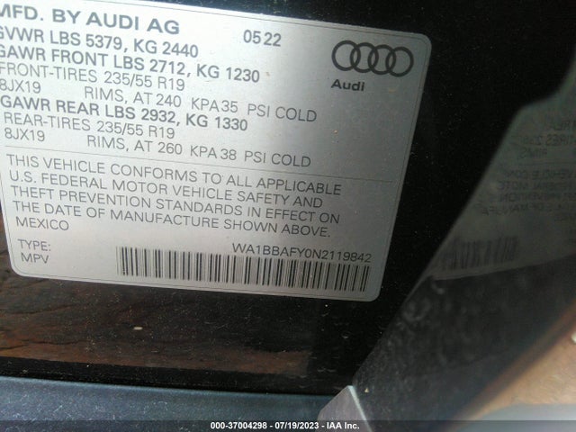 Audi Q5 Premium Plus 2022 WA1BBAFY0N2119842 Image 9