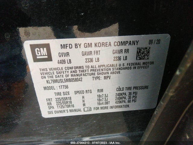 Chevrolet Trailblazer Rs 2021 KL79MUSL5MB058042 Image 9