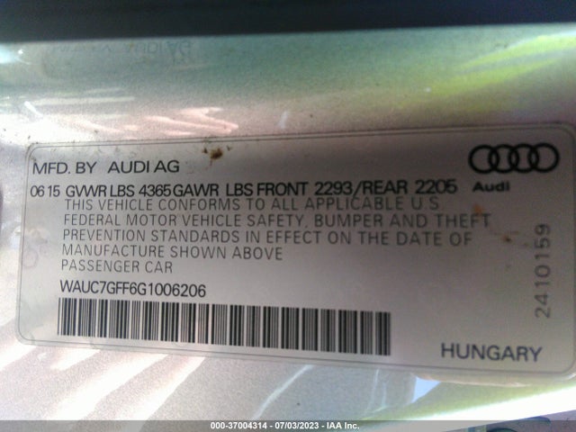 WAUC7GFF6G1006206 Audi A3 1.8t Premium Plus