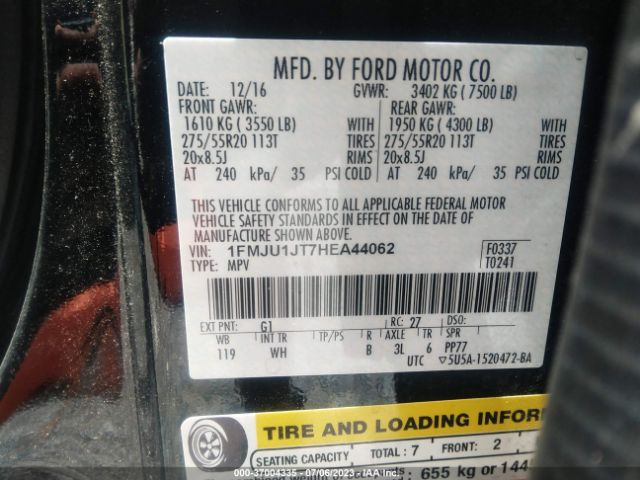 1FMJU1JT7HEA44062 Ford Expedition Xlt/king Ranch