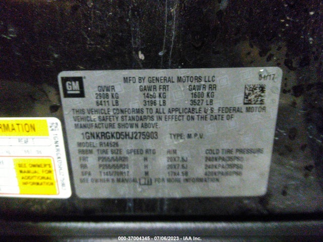 Chevrolet Traverse Lt 2017 1GNKRGKD5HJ275903 Image 9