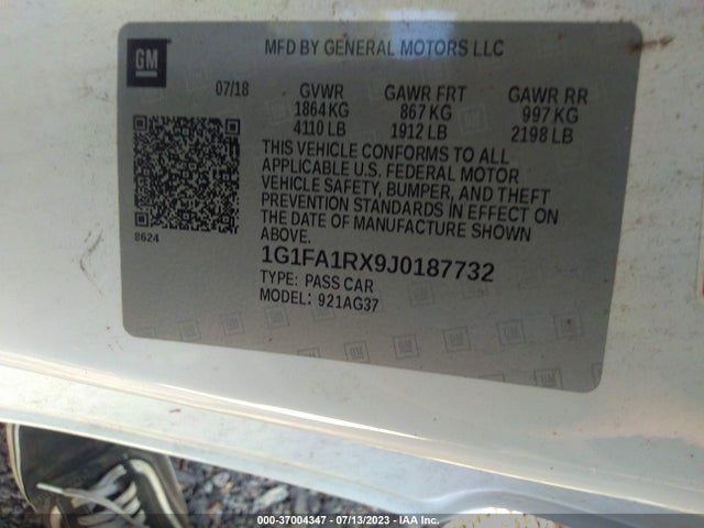 Chevrolet Camaro 1ls 2018 1G1FA1RX9J0187732 Image 9