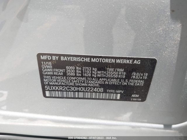 5UXKR2C30H0U22408 BMW X5 Sdrive35i