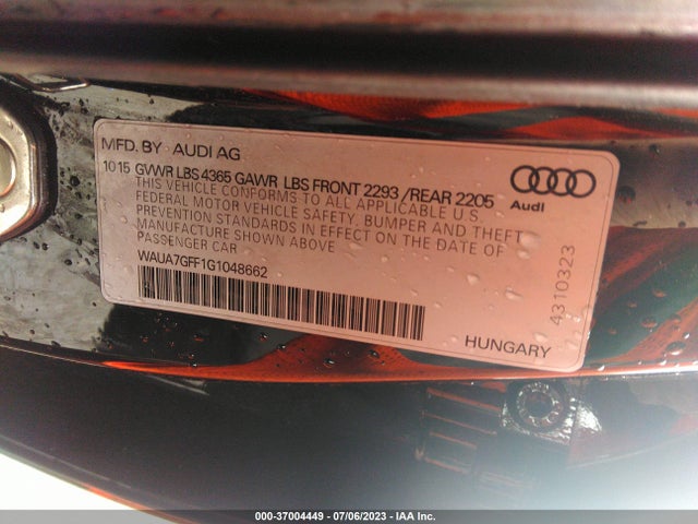 WAUA7GFF1G1048662 Audi A3 1.8t Premium