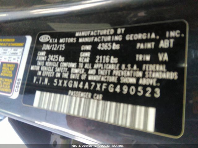 5XXGN4A7XFG490523 KIA OPTIMA EX