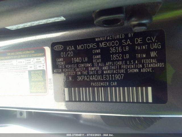 3KPA24ADXLE311907 KIA RIO S