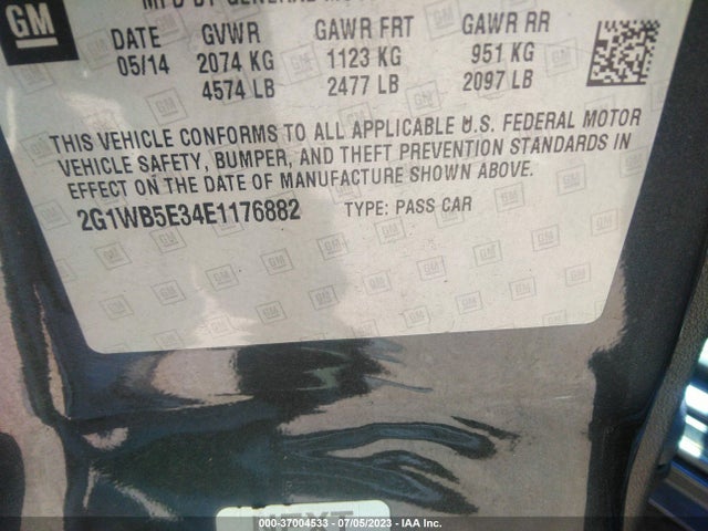 Chevrolet Impala Limited Lt 2014 2G1WB5E34E1176882 Image 10