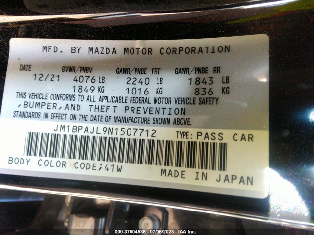 Mazda Mazda3 Hatchback 2.5 S 2022 JM1BPAJL9N1507712 Image 16