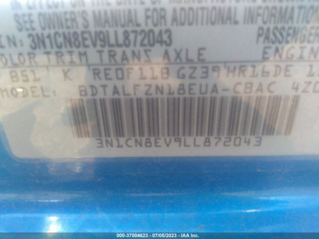 3N1CN8EV9LL872043 Nissan VERSA SV