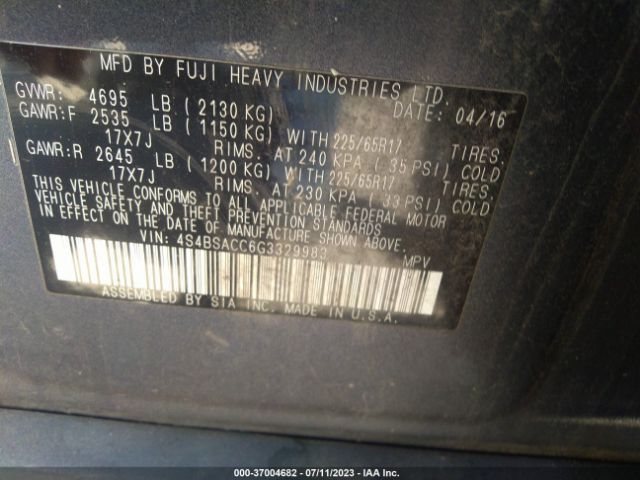 4S4BSACC6G3329983 Subaru Outback 2.5i Premium