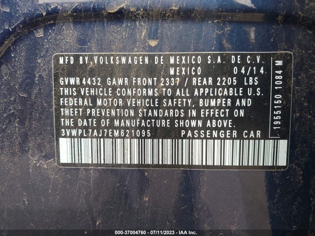 3VWPL7AJ7EM621095 Volkswagen Jetta Sportwagen Tdi W/sunroof & Nav