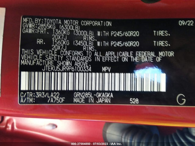 Toyota 4runner Limited 2023 JTEKU5JR9P6100334 Image 14