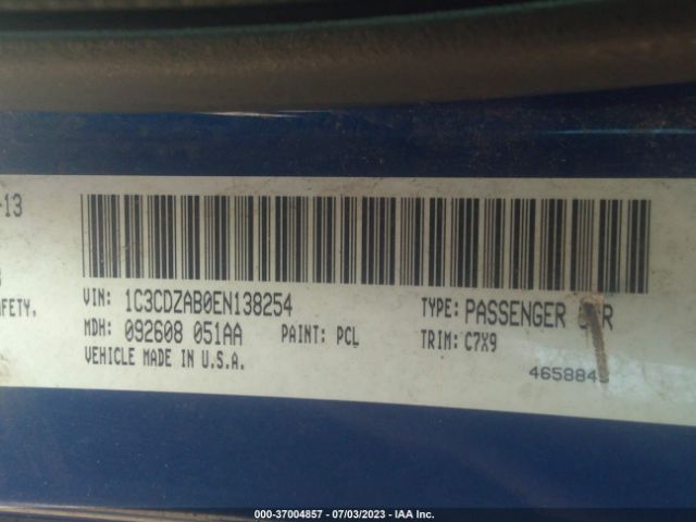 Dodge AVENGER SE 2014 1C3CDZAB0EN138254 Image 9