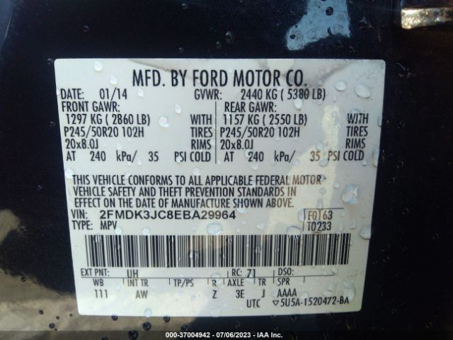 2FMDK3JC8EBA29964 Ford EDGE SEL