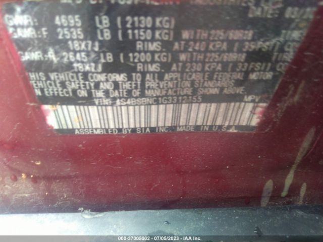 4S4BSBNC1G3312155 Subaru Outback 2.5i Limited