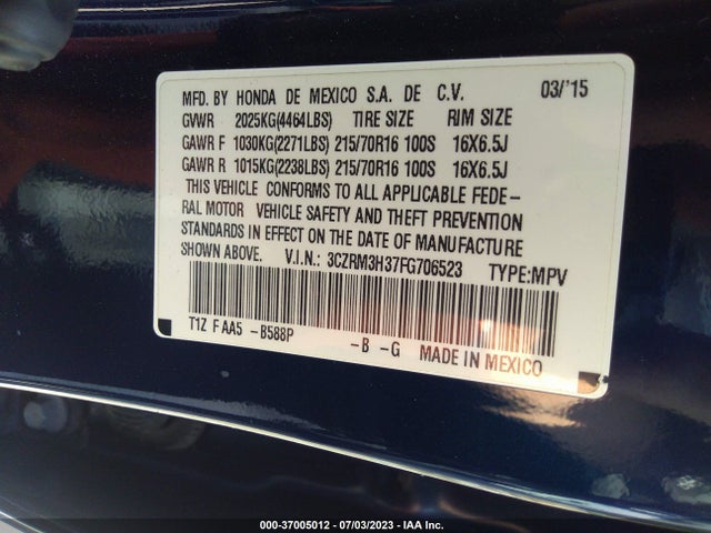 Honda CR-V LX 2015 3CZRM3H37FG706523 Image 9