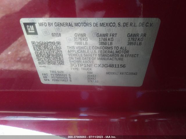 3GTP1NECXJG481156 GMC Sierra 1500 Slt