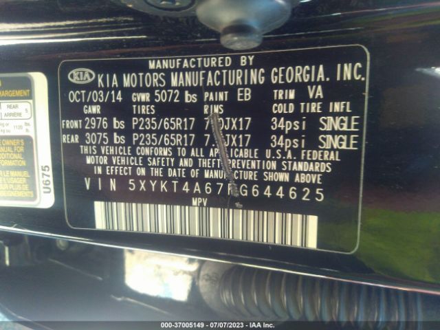 5XYKT4A67FG644625 KIA SORENTO LX