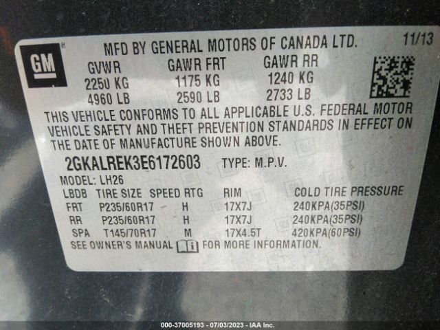 2GKALREK3E6172603 GMC Terrain Sle